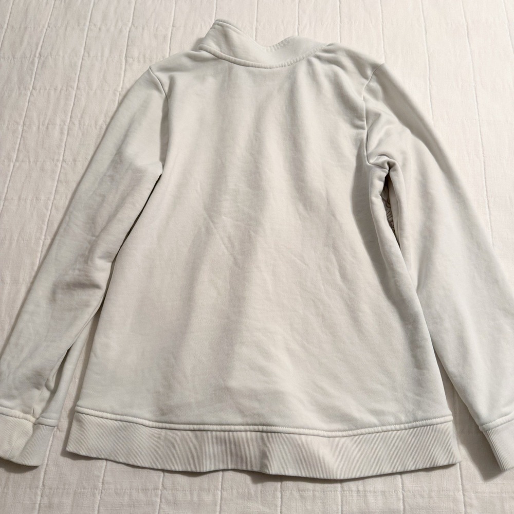 Soft Surroundings Women's Quarter Zip Pullover SMALL‎ Floral Embroidery Ivory - Picture 10 of 10
